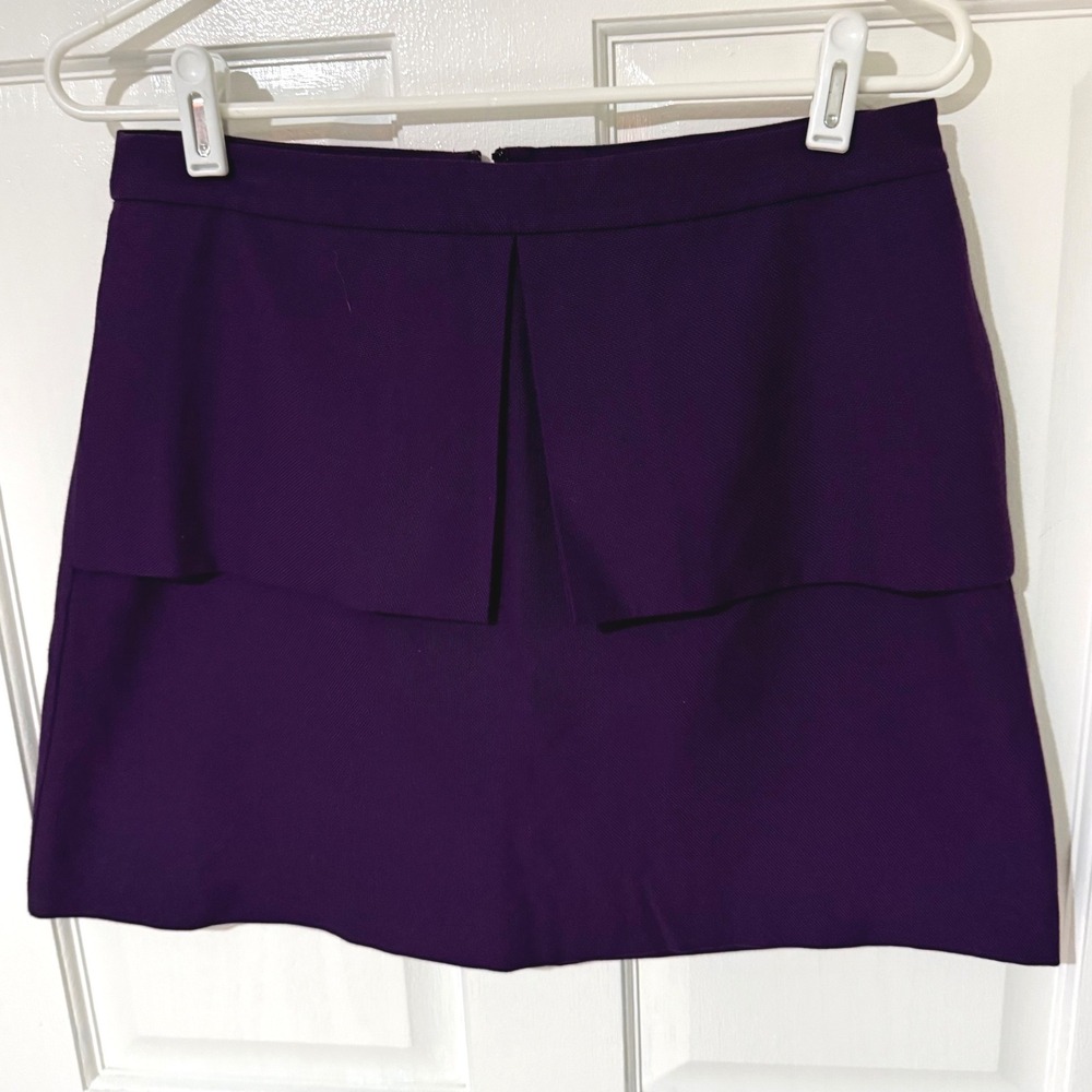 Kate Spade Saturday Purple Wool Blend Layered Mini Skirt Size 8 NWT